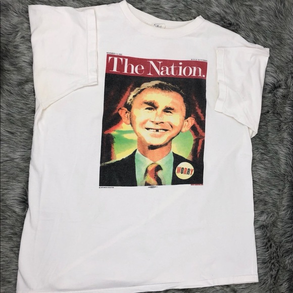 Vintage The Nation tshirt George Bush Graphic - Picture 3 of 9